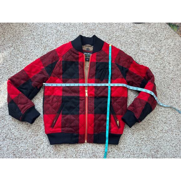 Eddie Bauer Limited Edition Ilaria Urbinati Wool red & black bomber jacket/coat - Picture 5 of 13